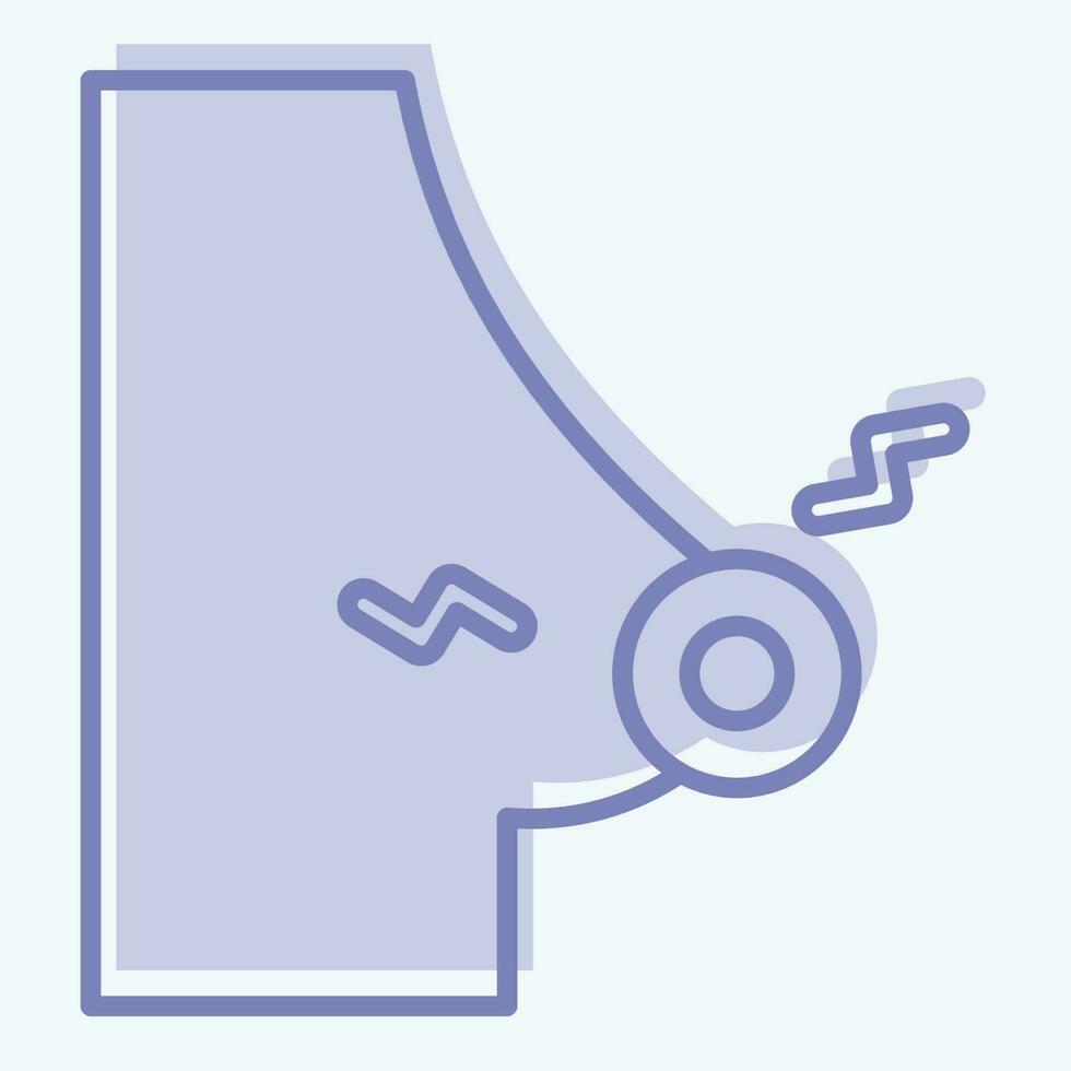 Icon Chest Pain. related to Body Ache symbol. two tone style. simple design editable. simple illustration vector
