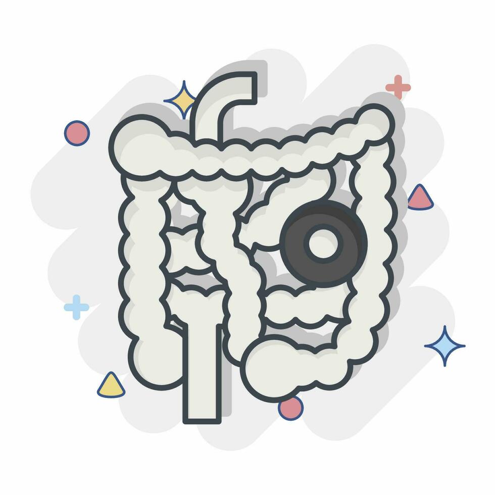 Icon Bowels. related to Body Ache symbol. comic style. simple design editable. simple illustration vector