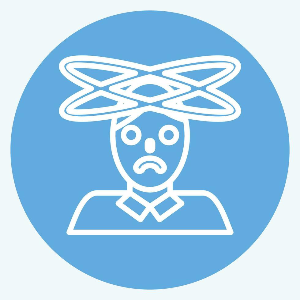 Icon Dizziness. related to Body Ache symbol. blue eyes style. simple design editable. simple illustration vector