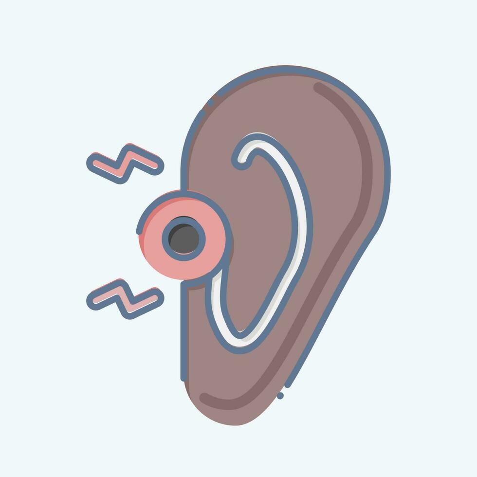 Icon Ear. related to Body Ache symbol. doodle style. simple design editable. simple illustration vector