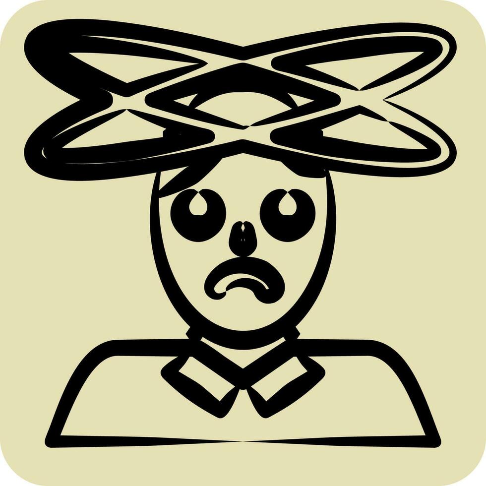 Icon Dizziness. related to Body Ache symbol. hand drawn style. simple design editable. simple illustration vector