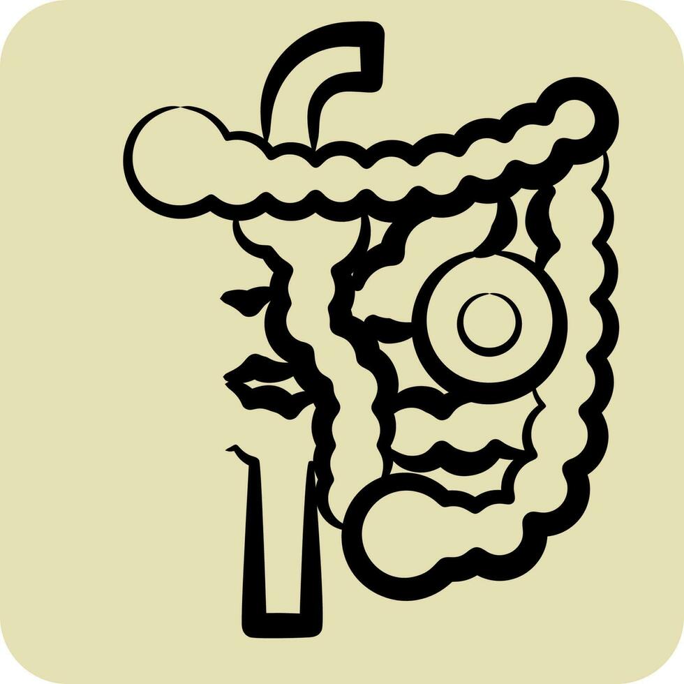 Icon Bowels. related to Body Ache symbol. hand drawn style. simple design editable. simple illustration vector