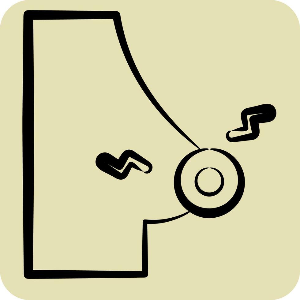 Icon Chest Pain. related to Body Ache symbol. hand drawn style. simple design editable. simple illustration vector