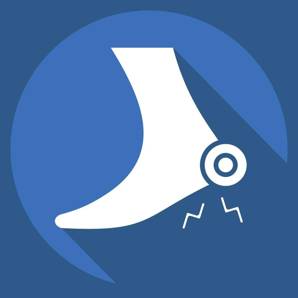 Icon Achilles. related to Body Ache symbol. long shadow style. simple design editable. simple illustration vector