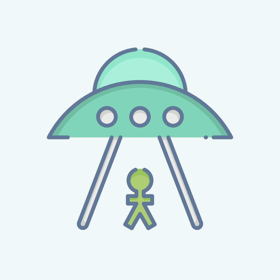 Icon Ufo. related to Space symbol. doodle style. simple design editable. simple illustration vector