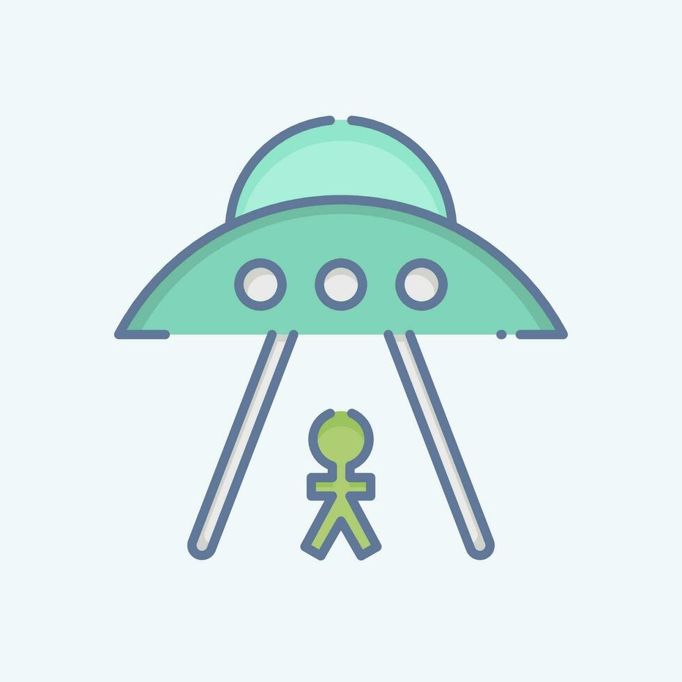 Icon Ufo. related to Space symbol. doodle style. simple design editable. simple illustration vector