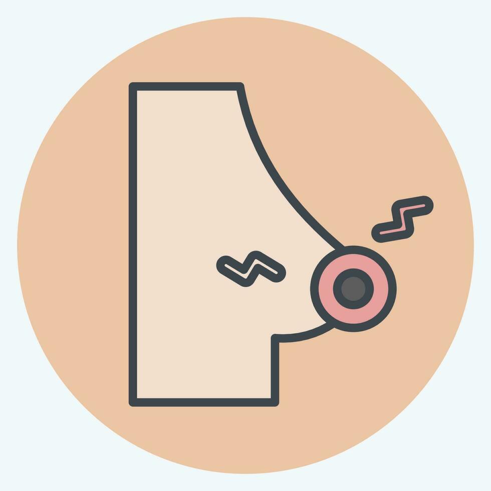 Icon Chest Pain. related to Body Ache symbol. color mate style. simple design editable. simple illustration vector
