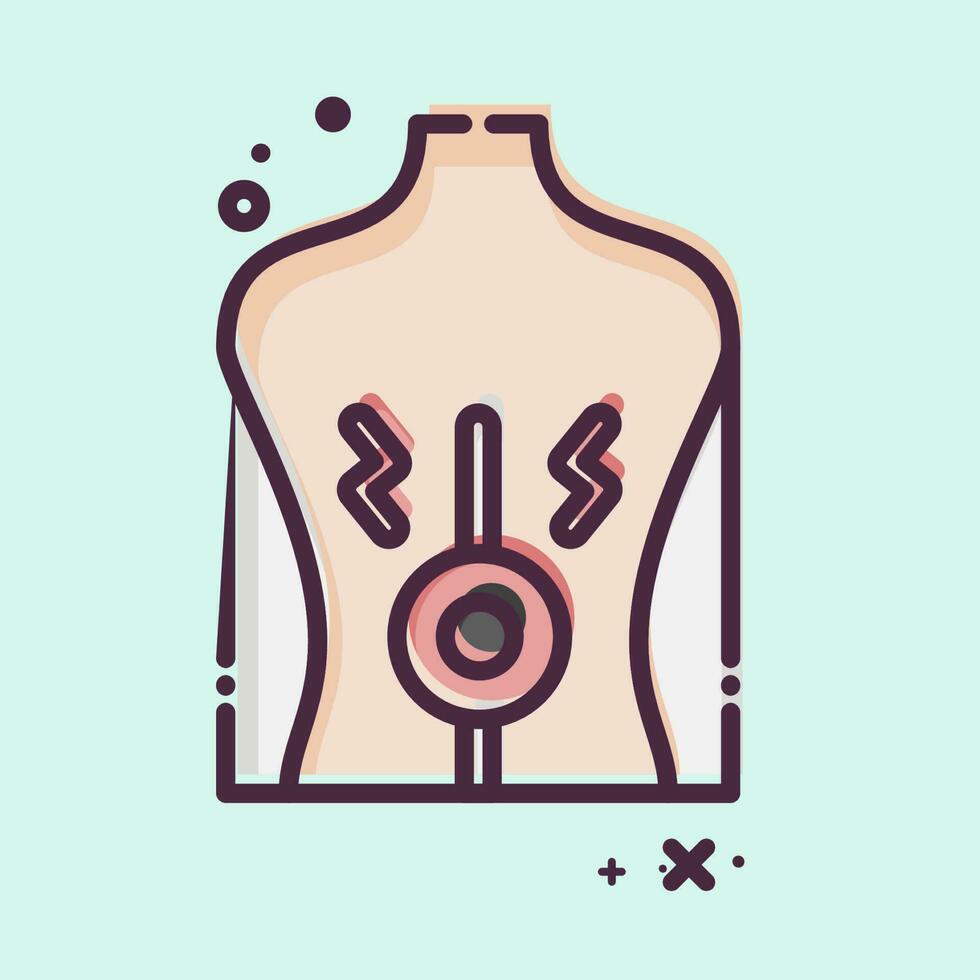 Icon Back Pain. related to Body Ache symbol. MBE style. simple design editable. simple illustration vector
