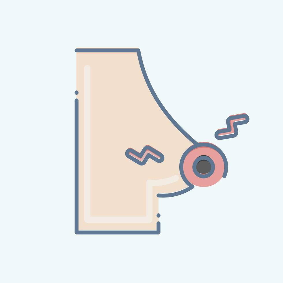 Icon Chest Pain. related to Body Ache symbol. doodle style. simple design editable. simple illustration vector