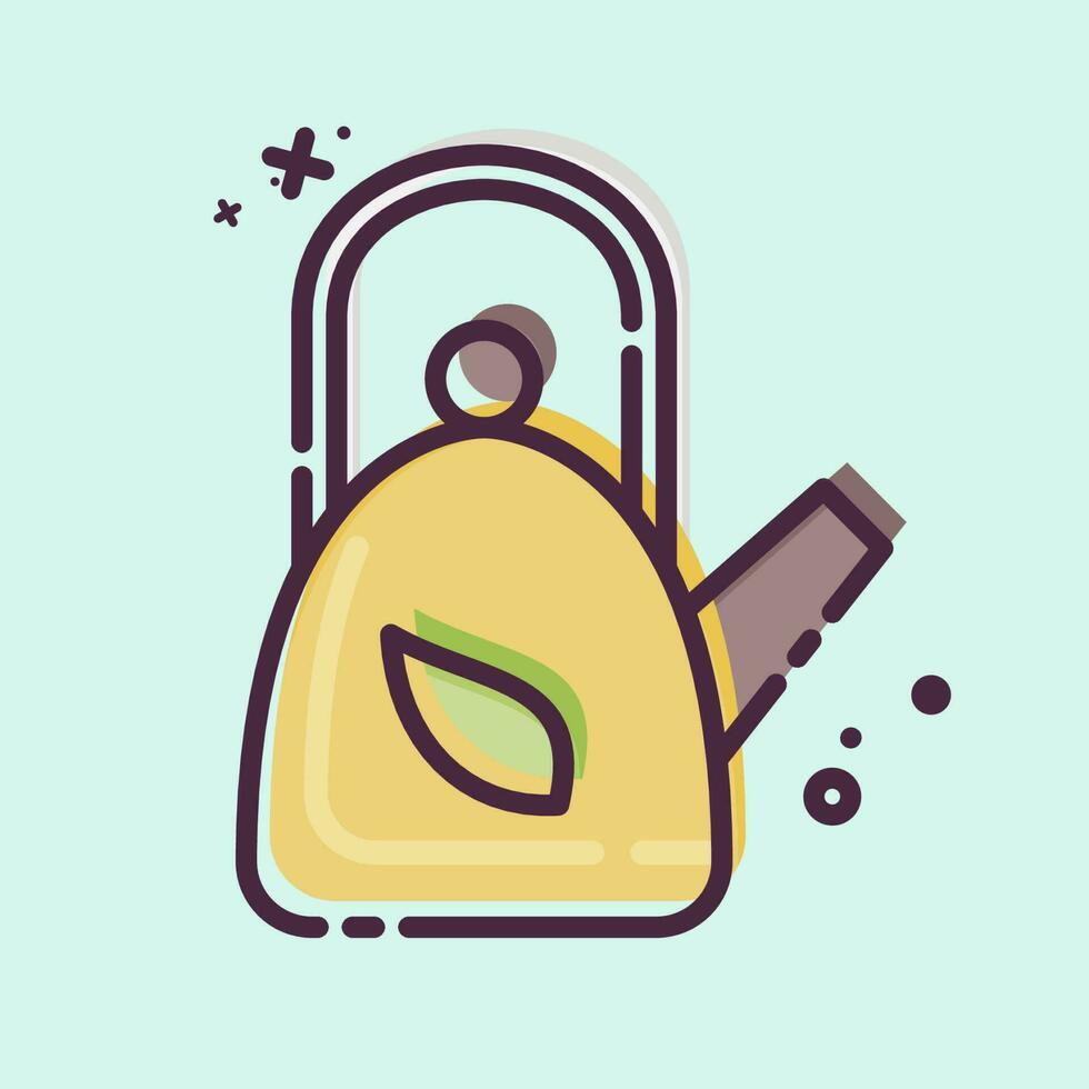 Icon Kettle. related to Tea symbol. MBE style. simple design editable. simple illustration. green tea vector