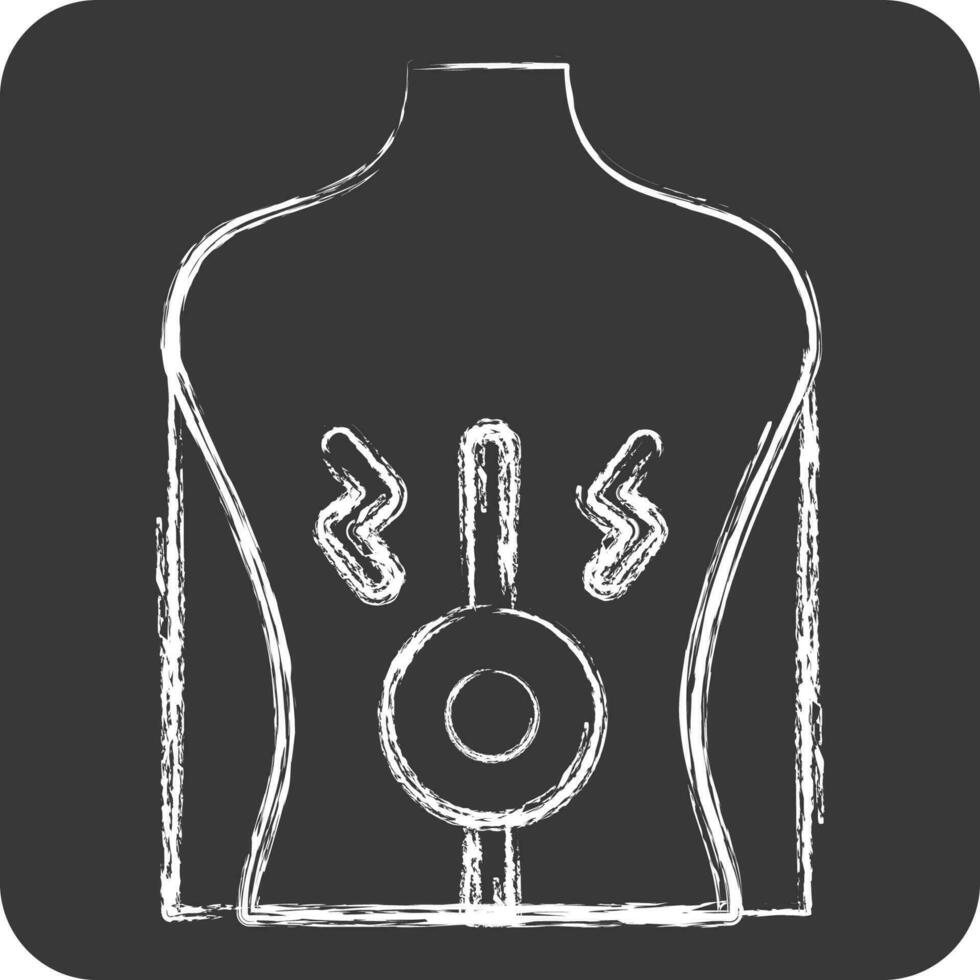 Icon Back Pain. related to Body Ache symbol. chalk Style. simple design editable. simple illustration vector