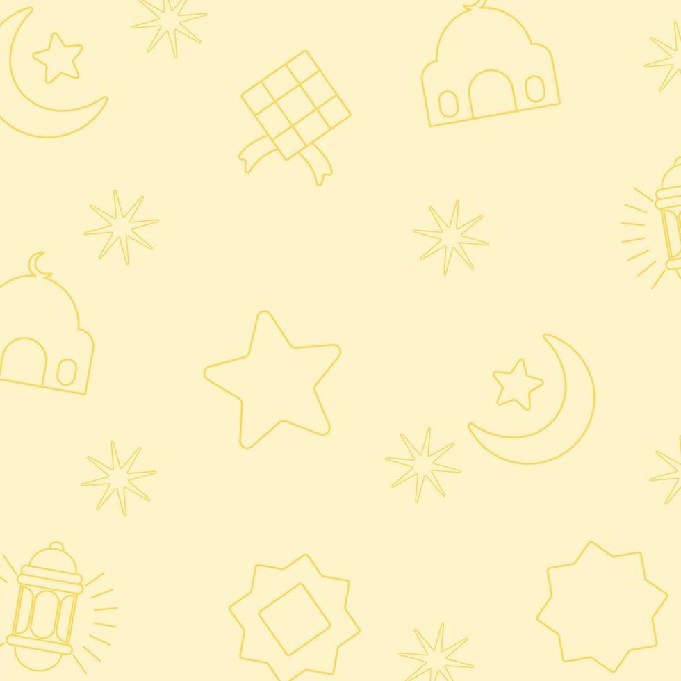 Abstract shape of icon pattern of moon, star, mosque, cloud, lantern, Islamic themed geometric design. social media template, for beautiful gift wrapping and textiles vector