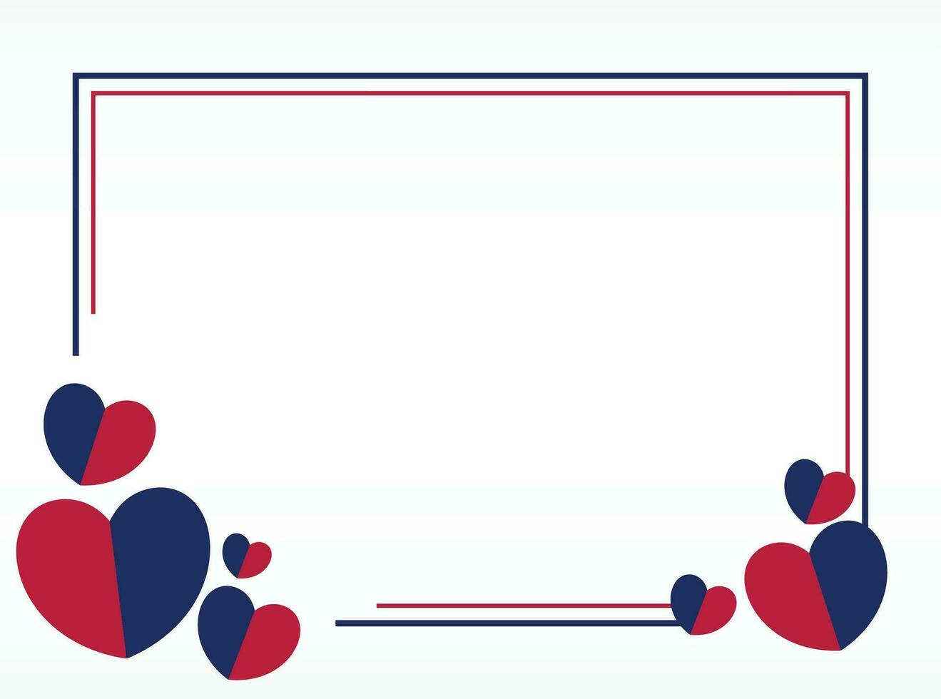 americano nacional fiesta antecedentes en azul, blanco, rojo colores con corazón icono. diseño para bandera, saludo tarjeta, invitación, social medios de comunicación, web. vector