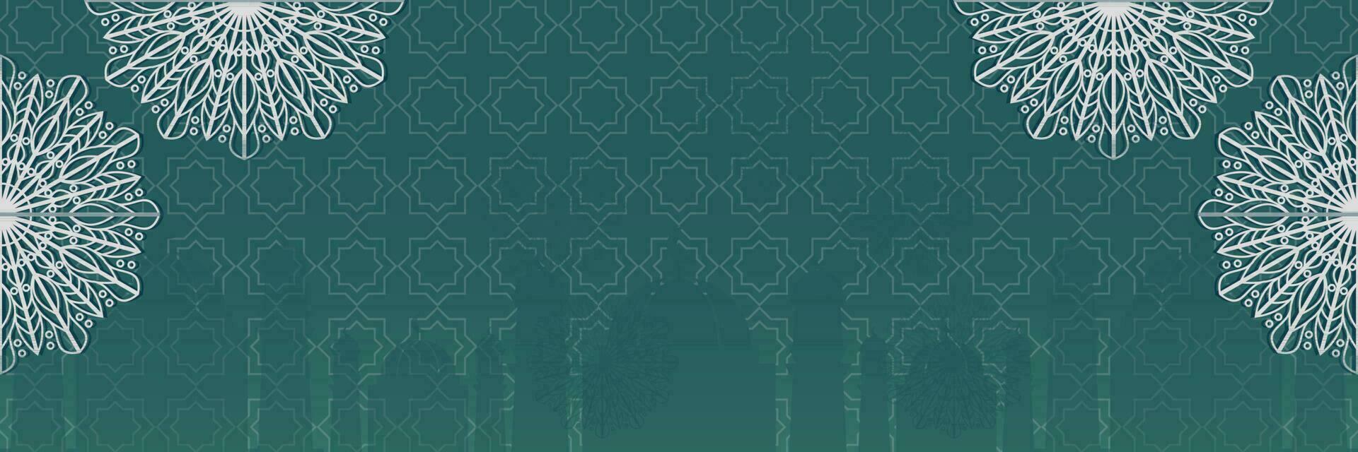 Islamic green background, with beautiful mandala ornament. vector template for banners, greeting cards for Islamic holidays.