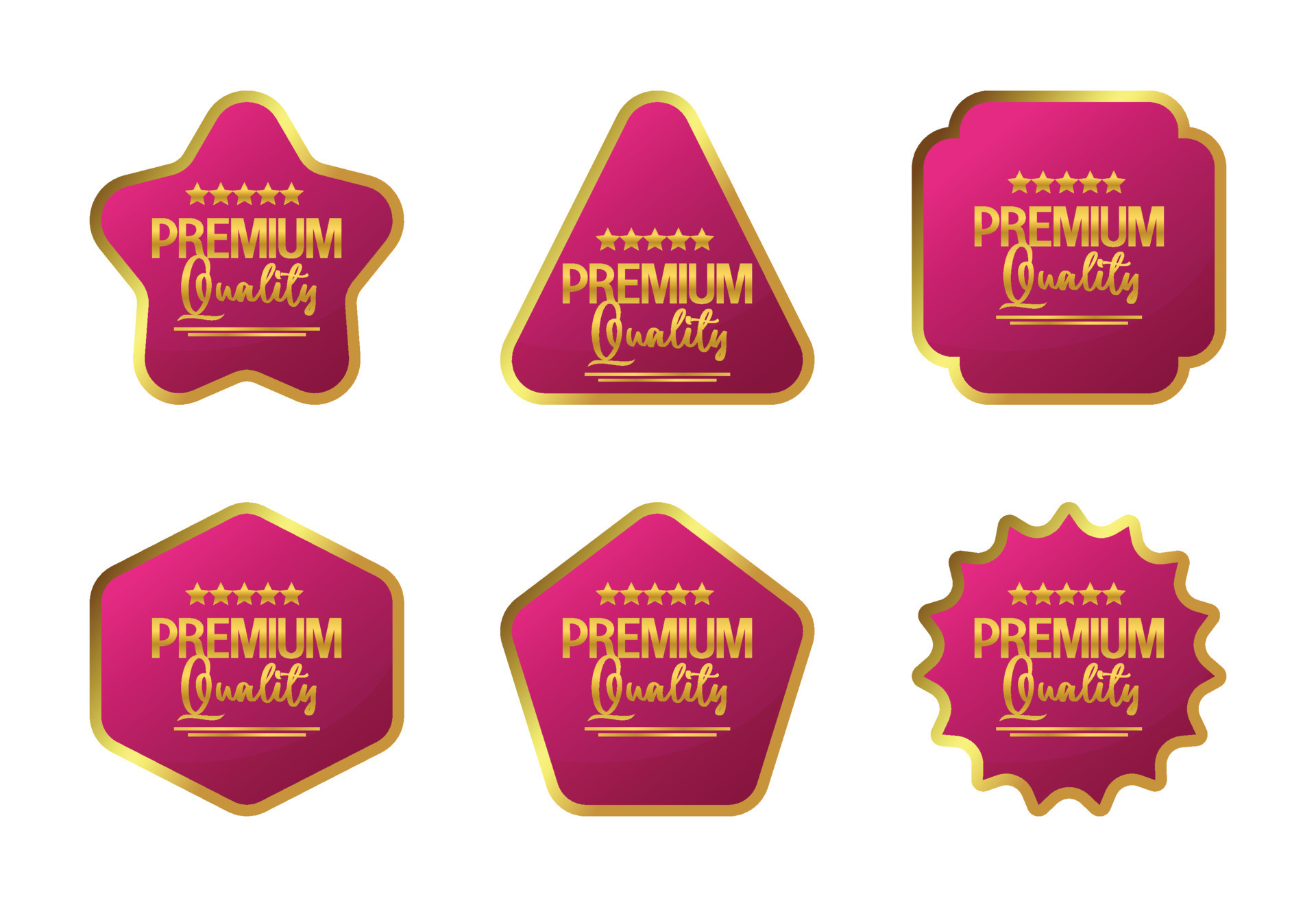 Premium quality sticker label set icon, with golden color and