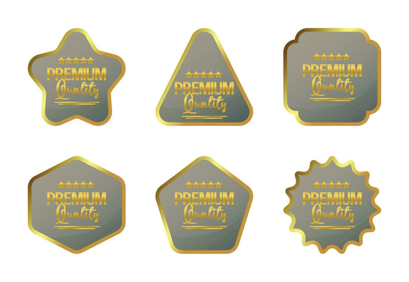 Premium quality sticker label set icon, with golden color and attractive gradient. vector for banner, flyer, poster, social media sale.