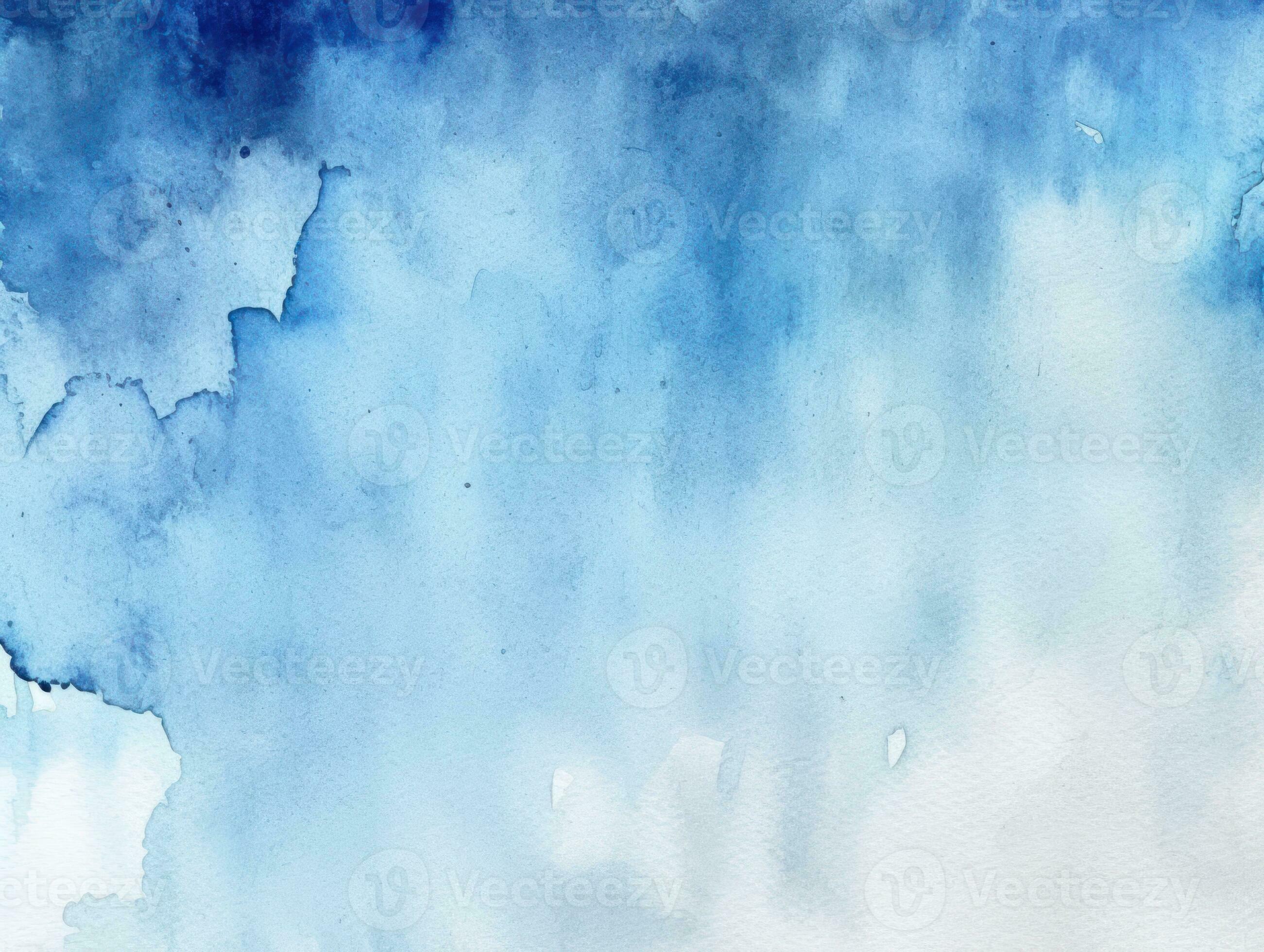 Abstract blue watercolor background. White texture watercolor ...