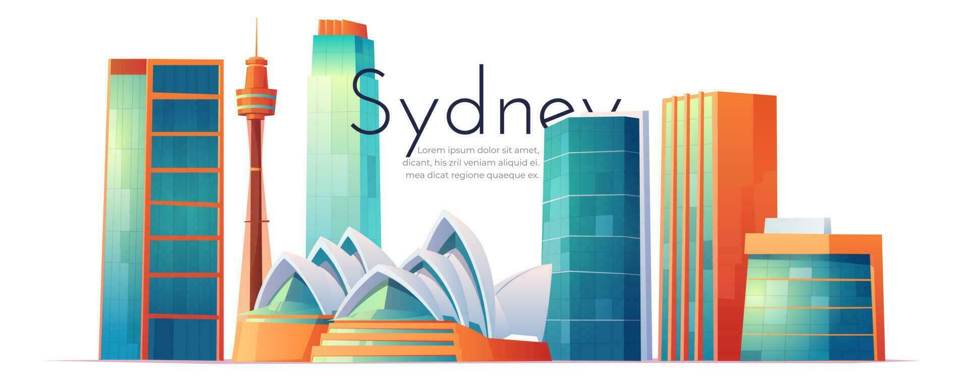 Sydney, Australia skyline with Opera house banner vector