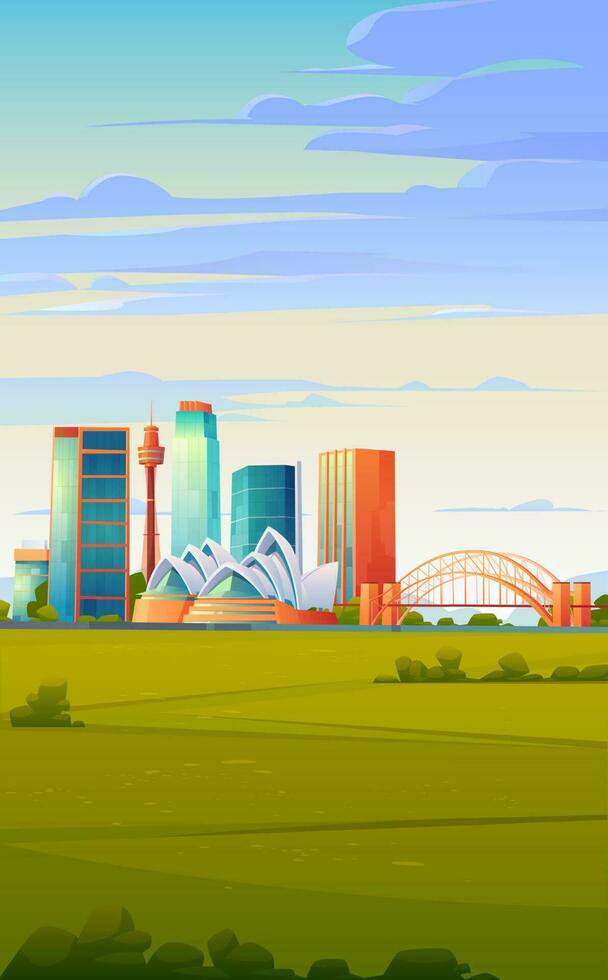 Sydney, Australia skyline with Opera house banner vector