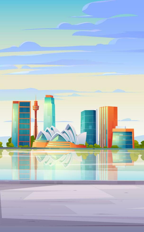 Sydney, Australia skyline with Opera house banner vector