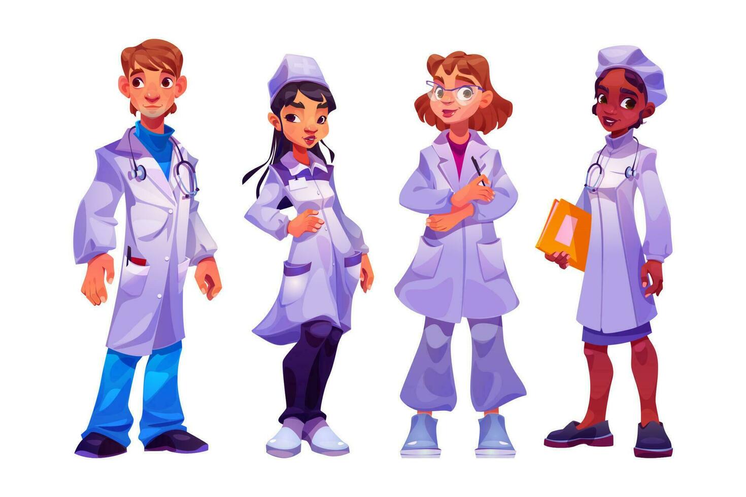 Hospital staff, doctors and nurses team vector