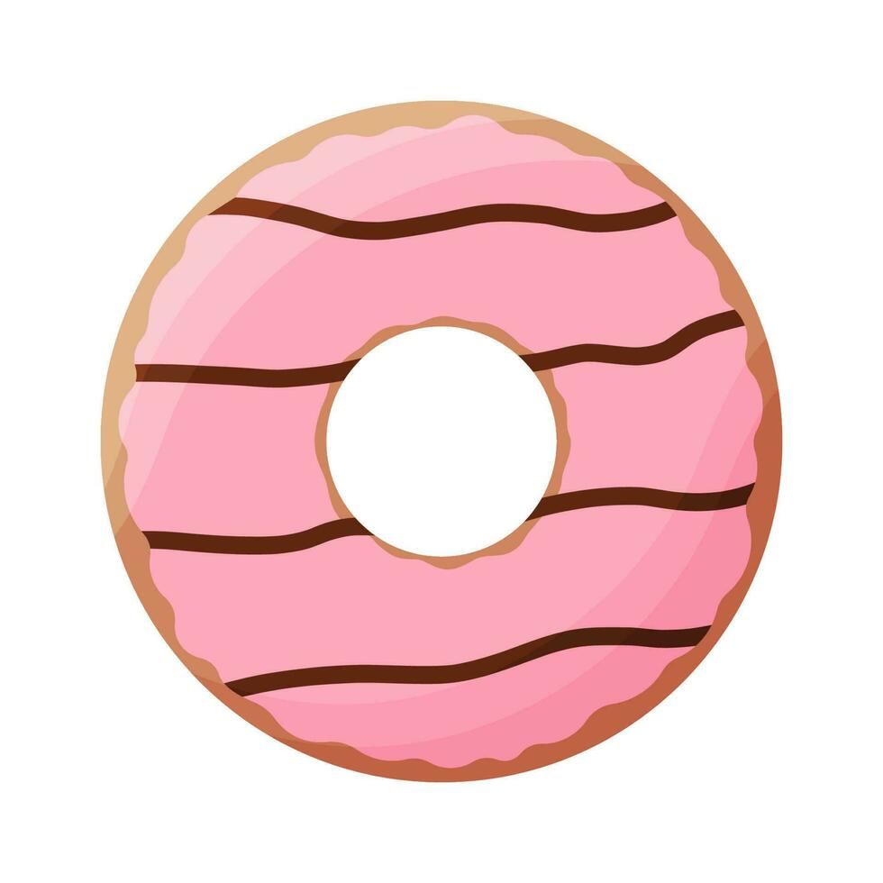 donuts colored icing chocolate food element vector