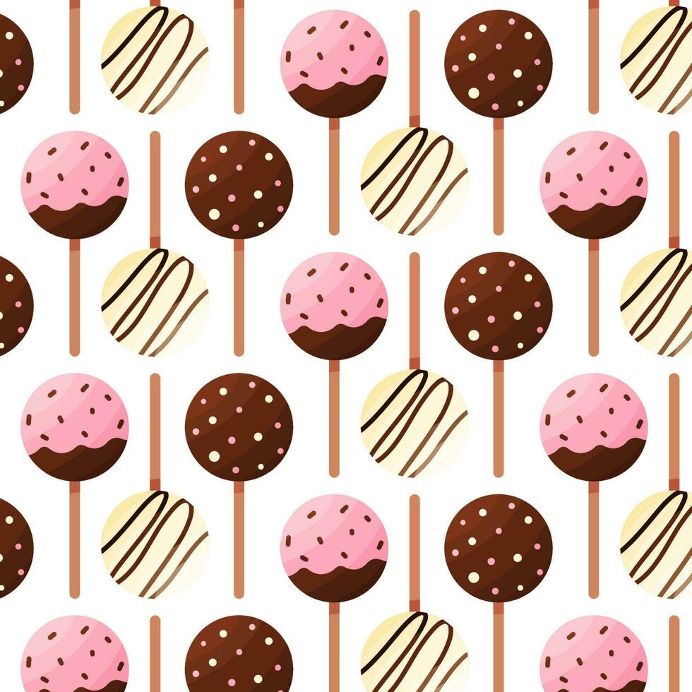 cake pops chocolate day pattern ice cream vector