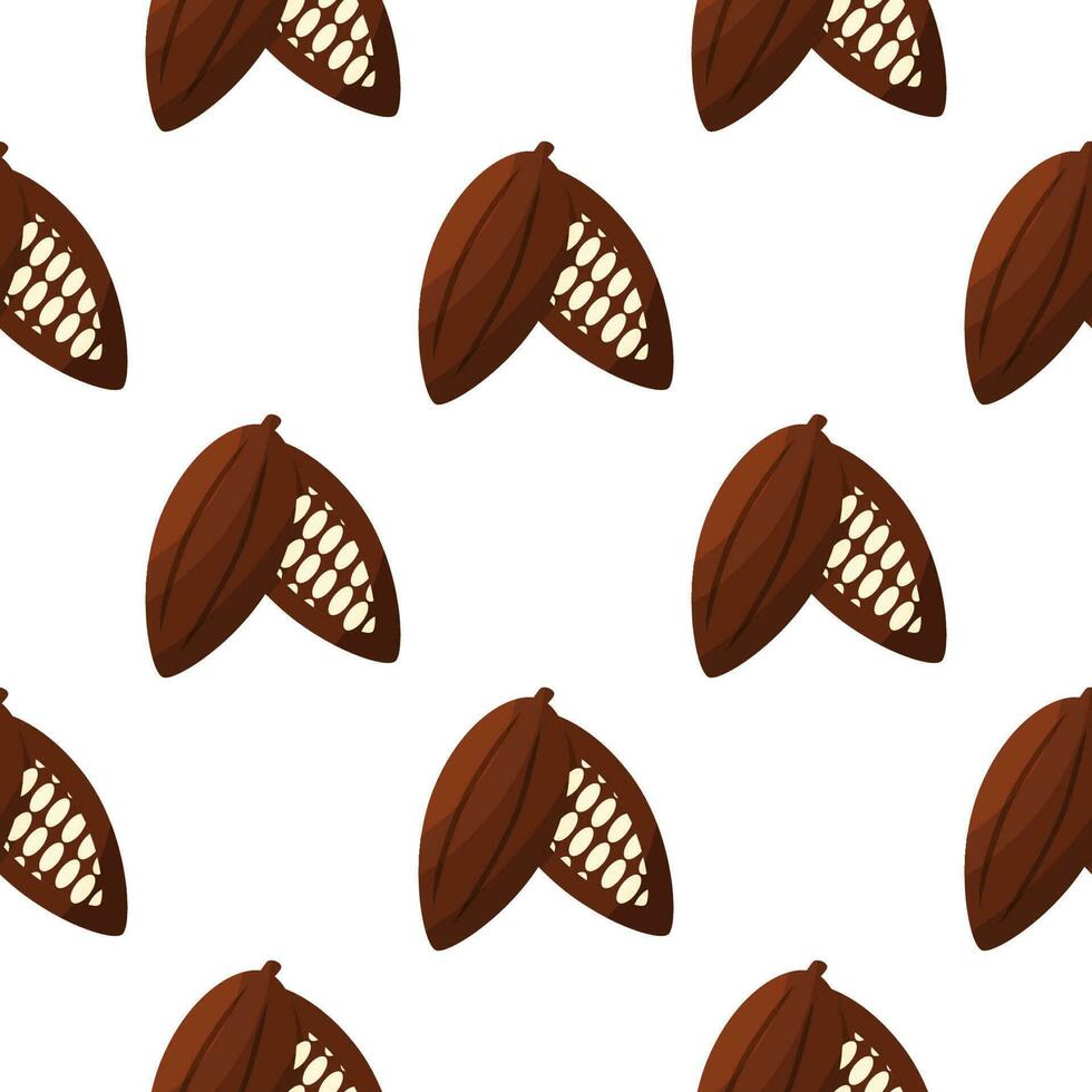 cocoa bean plant fruit chocolate day pattern vector