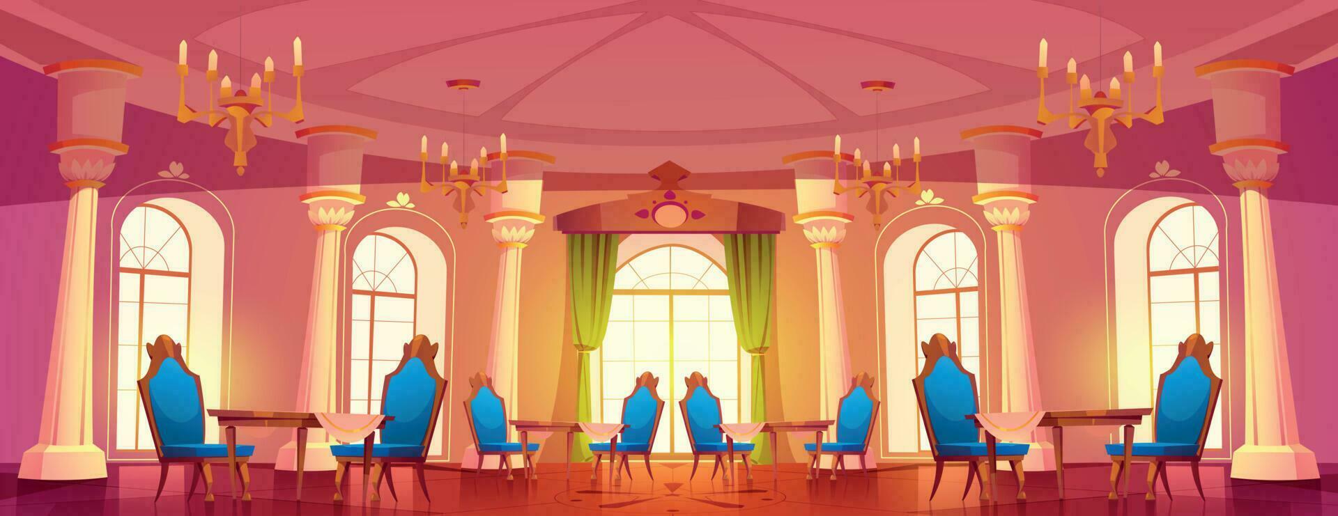 Cartoon banquet hall interior design vector