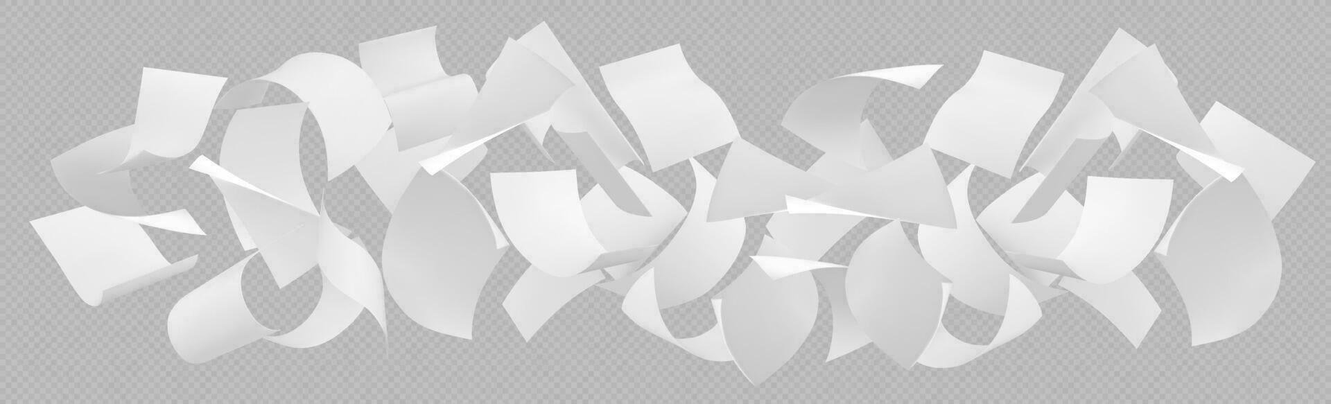 Fly white paper sheet, fall document page vector