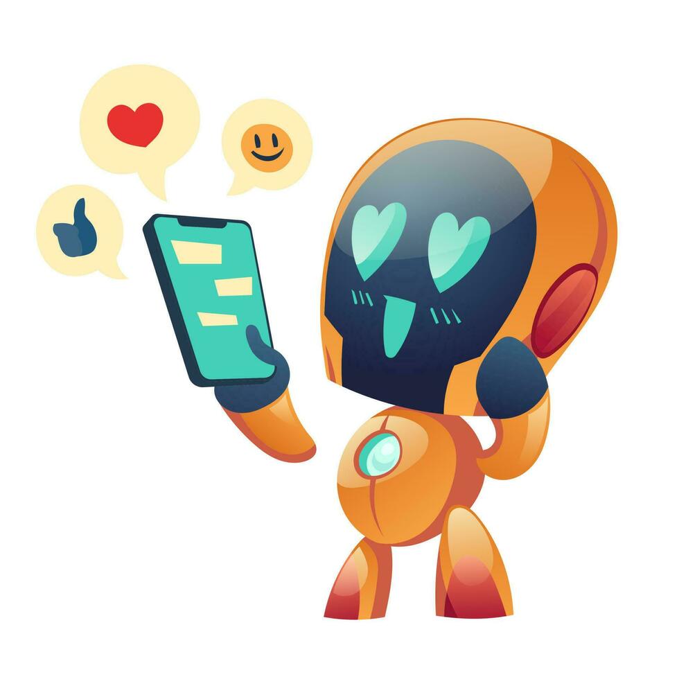 robot o chatbot teniendo amor conversacion en línea vector