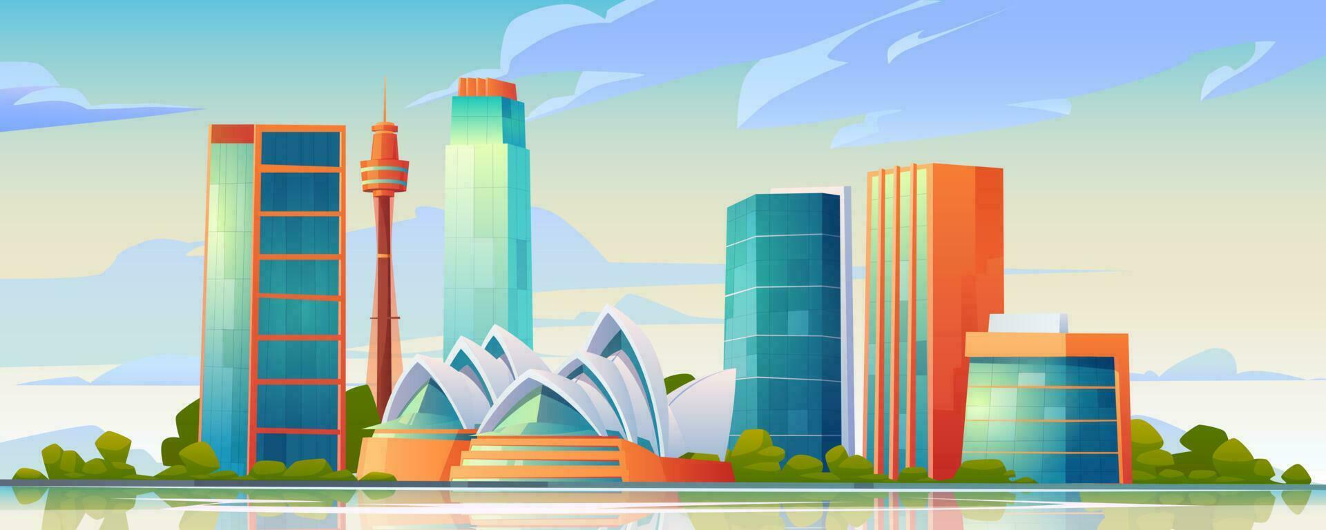 Sydney, Australia skyline with Opera house banner vector