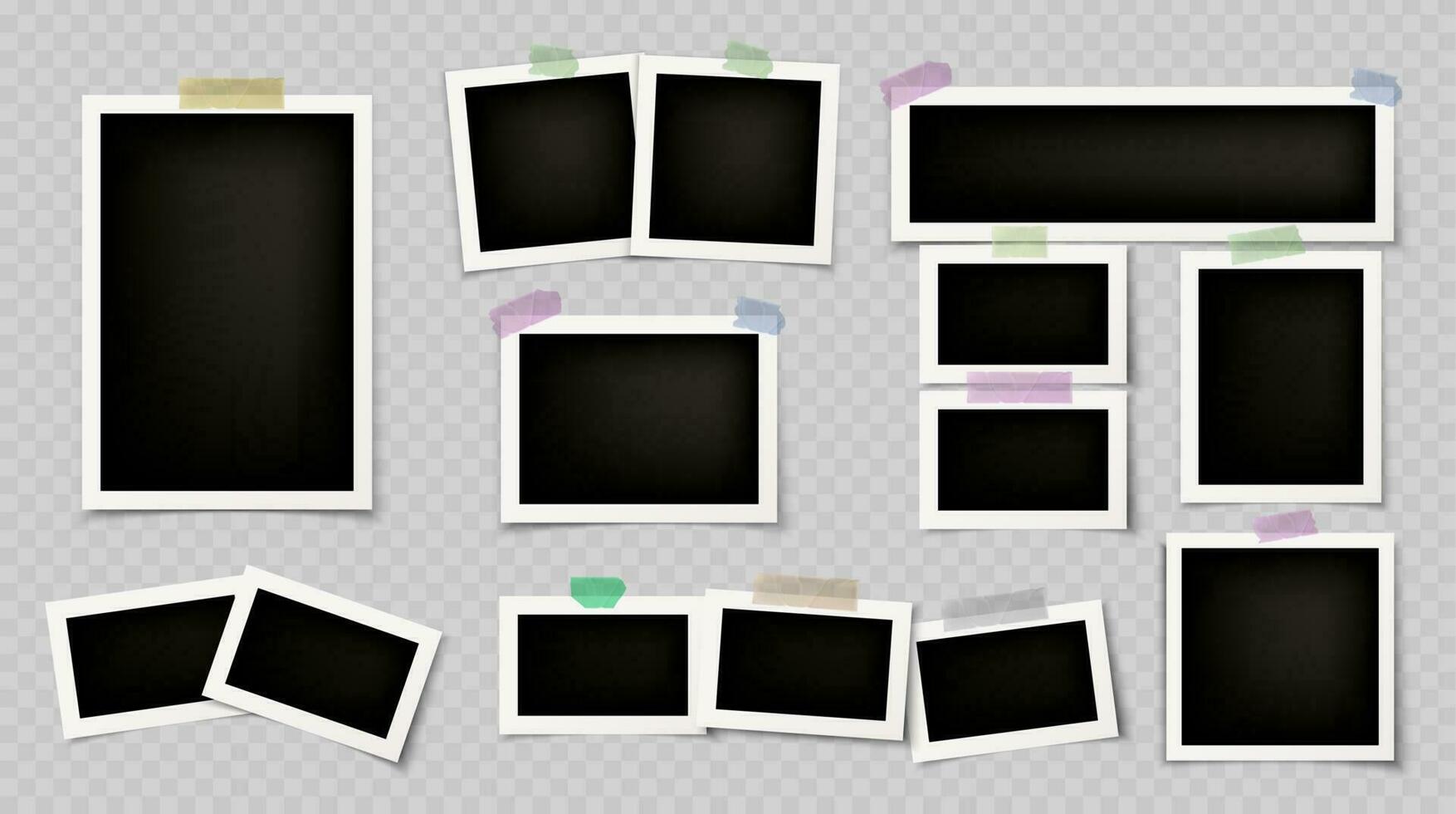 Photo frame collage template vector album mockup