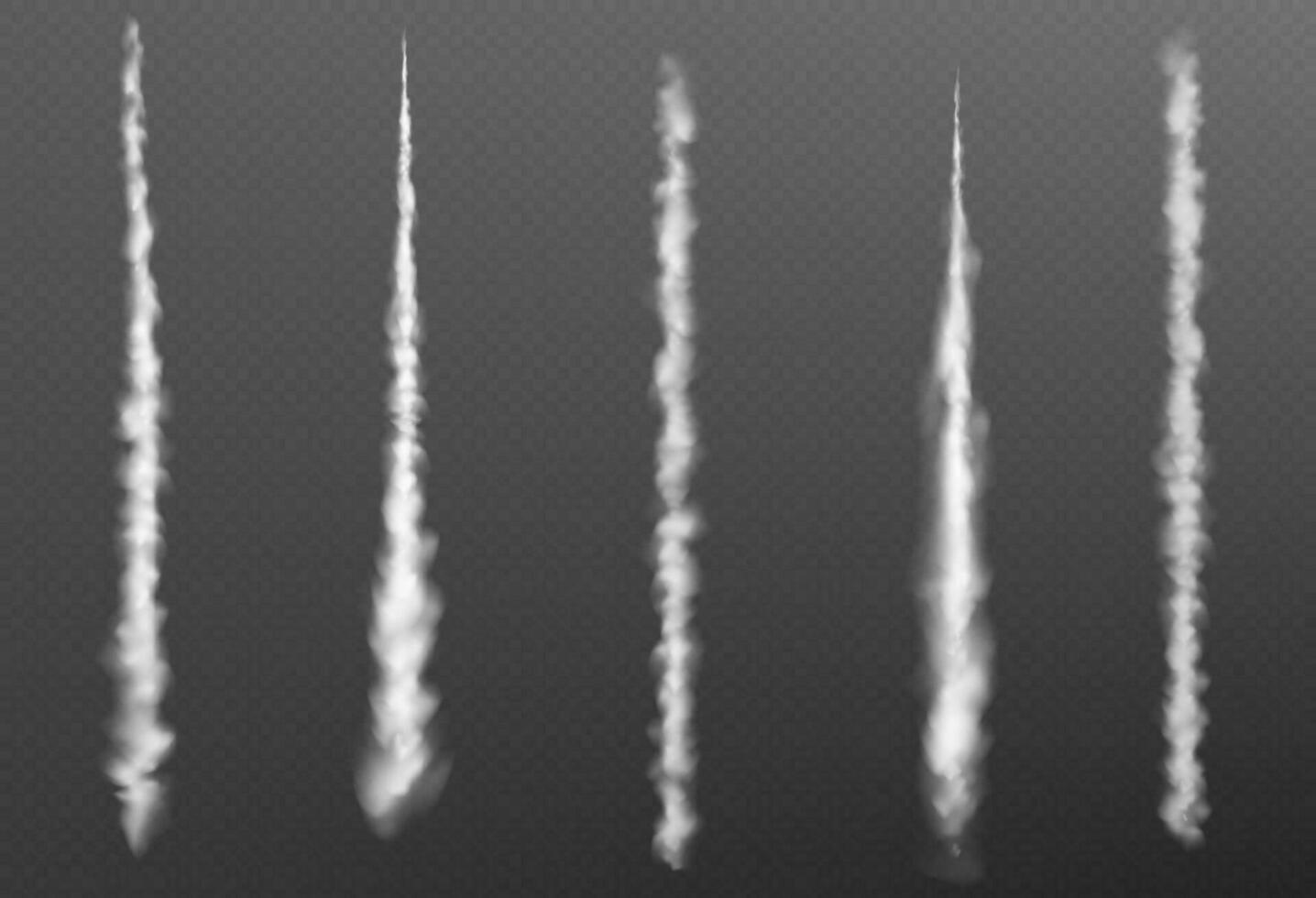 Plain smoke trail, jet vector contrail line cloud