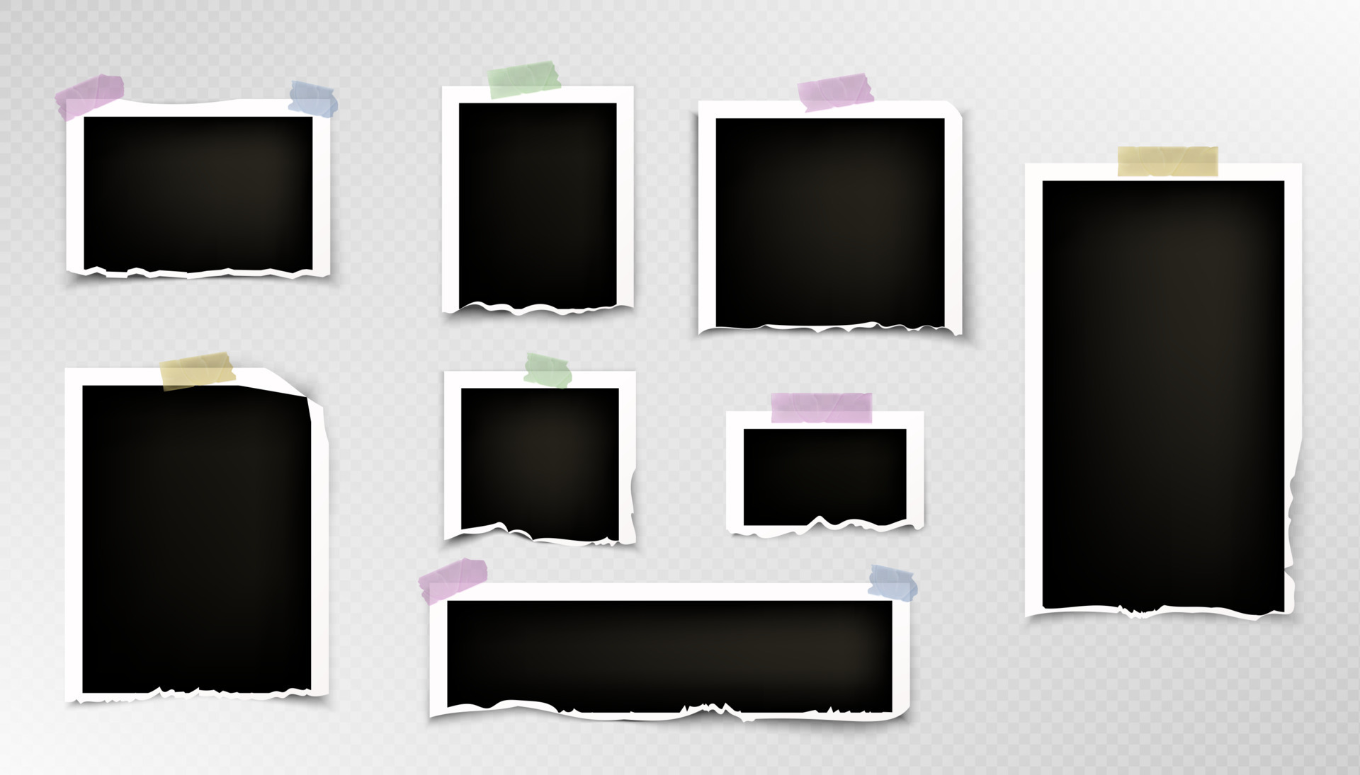 Torn photo picture, rip paper edge frame vector 24592569 Vector Art at