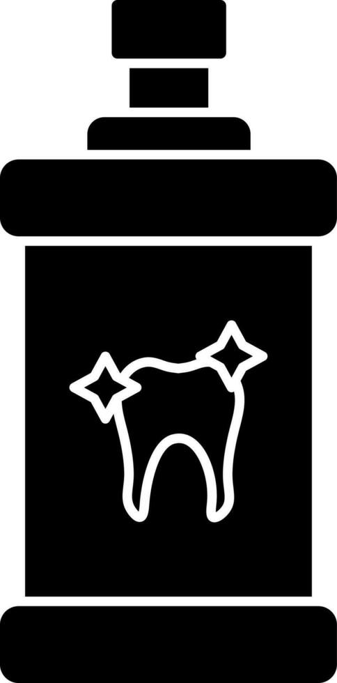 Mouthwash Bottle Icon In Black and White vector