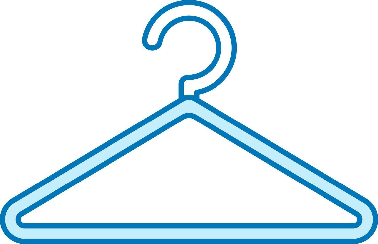 Blue Cloth Hanger Icon In Flat Style. vector