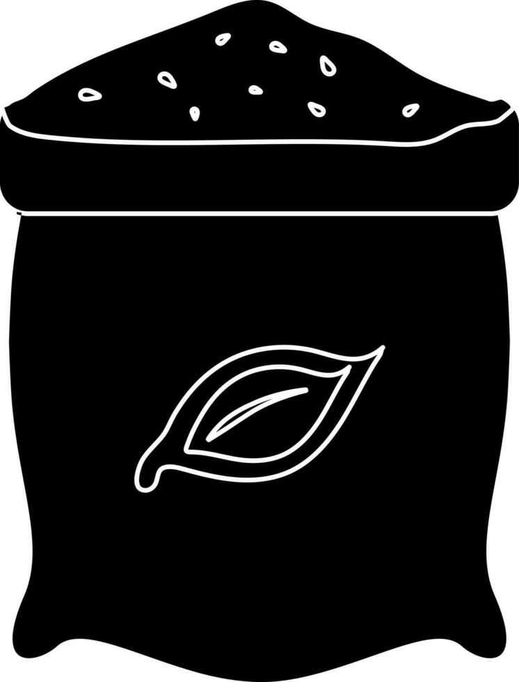Black style of bag icon for agriculture concept. vector