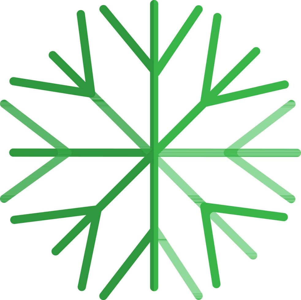 Green snowflake on white background. vector