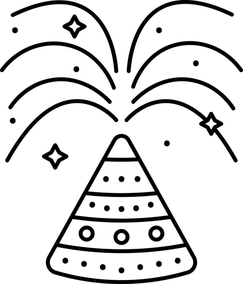 Fireworks Anar Icon In Black and White vector