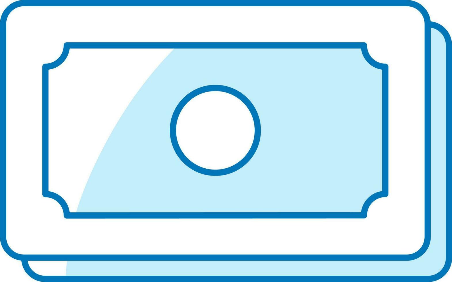 Blue And White Money Stack Flat Icon. vector