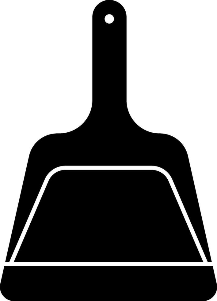 Dustpan Icon In Black and White vector