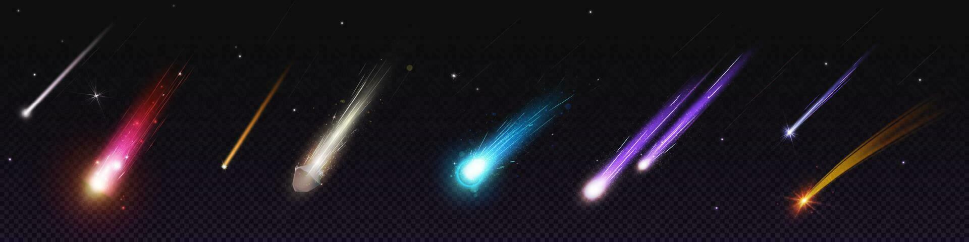 Comet and meteoroid fall speed trail galaxy vector