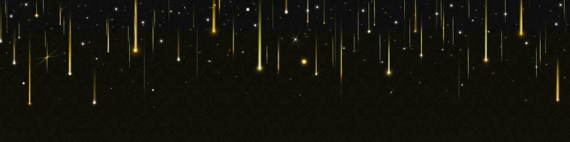 Golden star rain fall on dark background vector