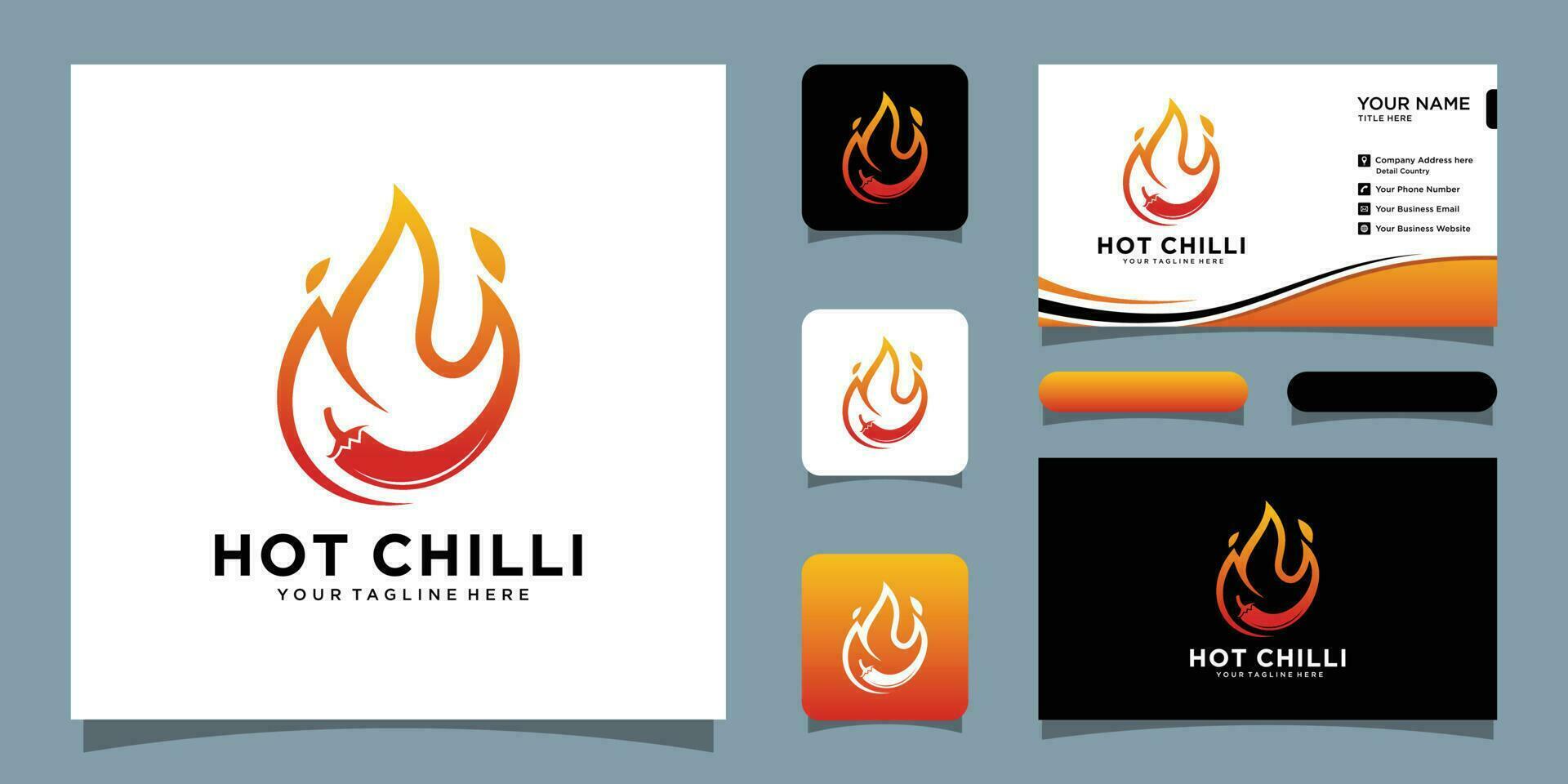 Red hot chili logo designs concept vector spicy pepper logo designs template Premium Vector