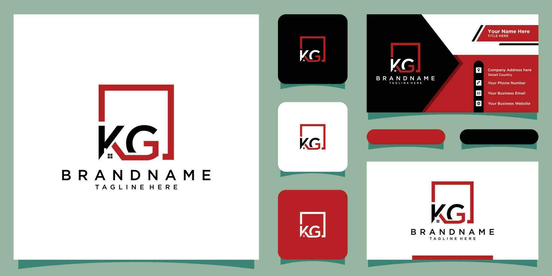 Letter kg vector logo. home icon and symbol and business card Premium Vector