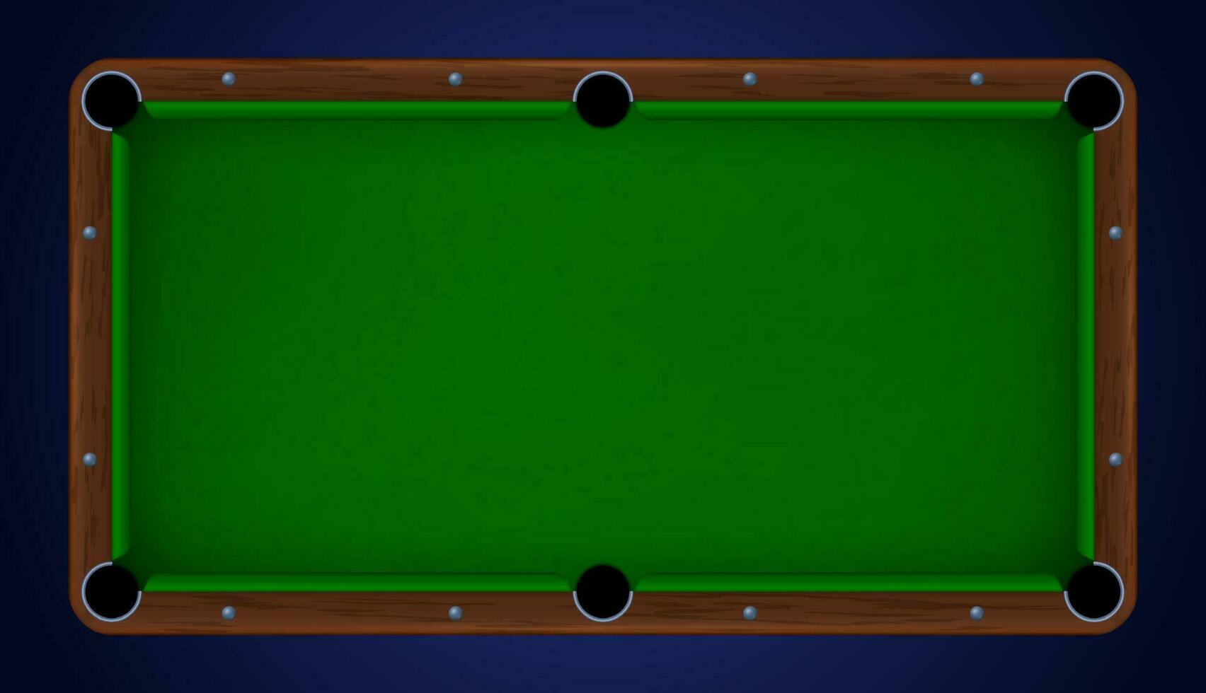 Pool table top view, billiard game background vector