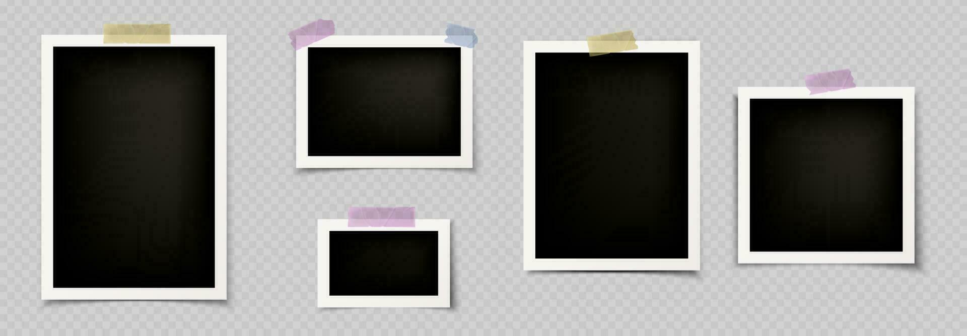 Photo frame collage template vector album mockup