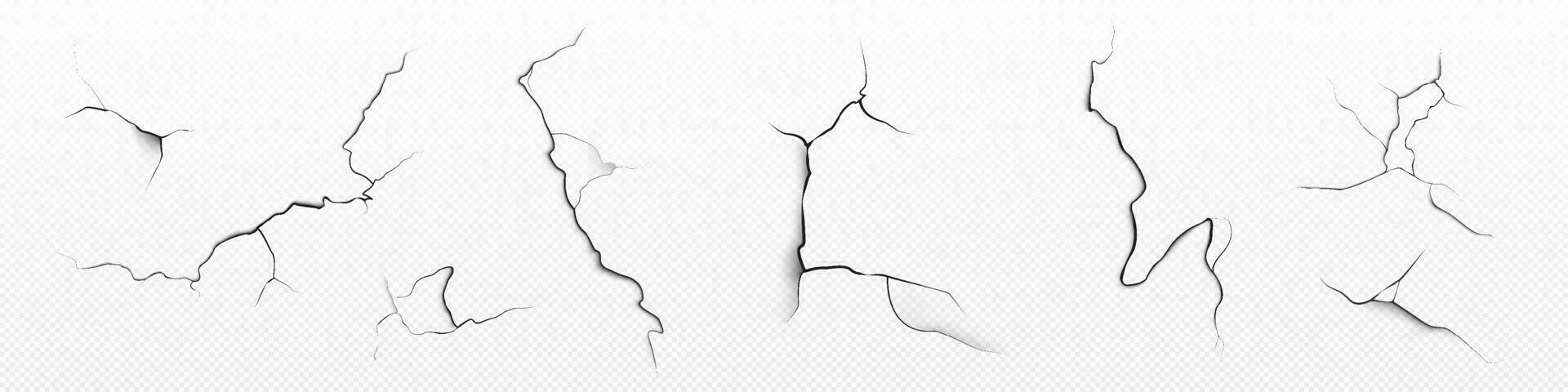 Paint crack effect vector white background