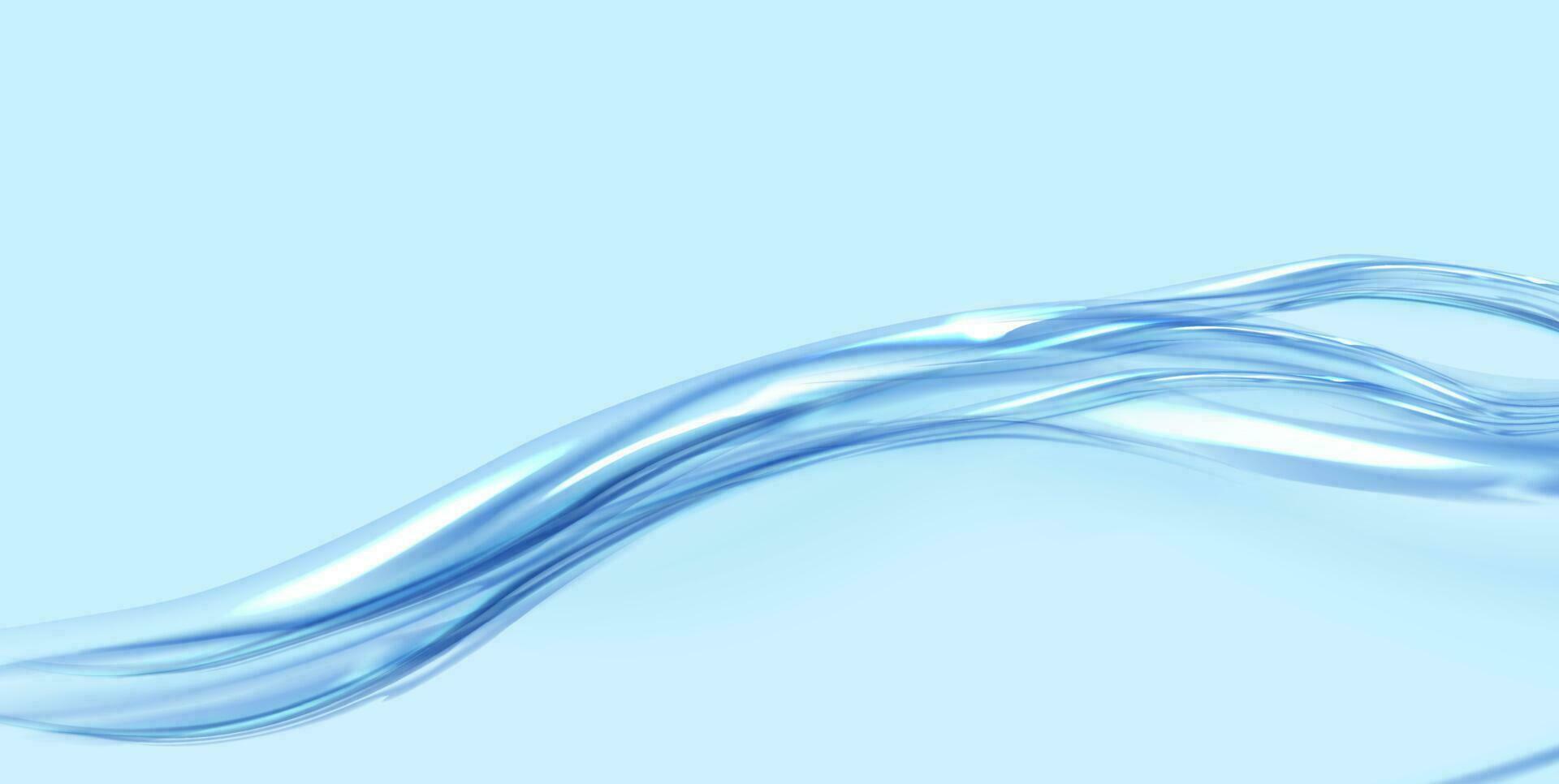 Fresh clean water wave with bubbles and drops vector